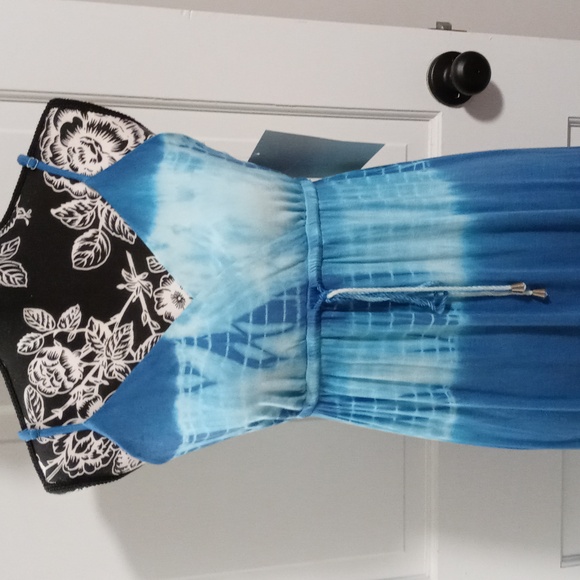 🆕️ 🌊Boston Proper🌊 - Blue Tie Dye Capri Maxi Dress - Picture 7 of 15